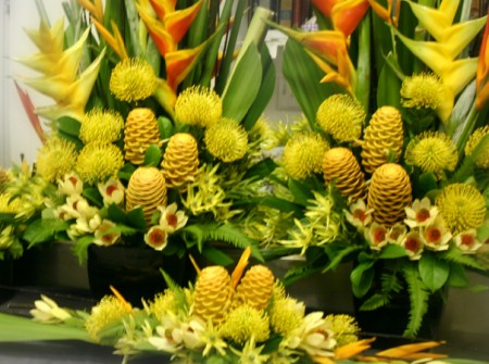 yellow floral arrangements