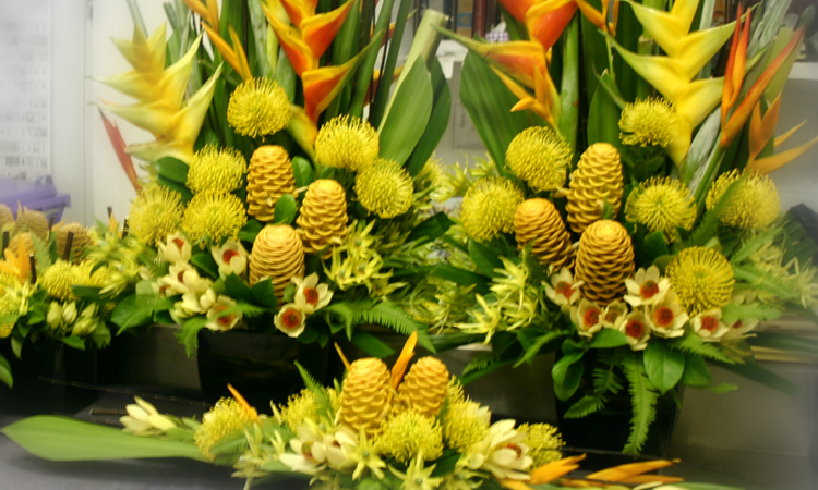 yellow floral arrangements