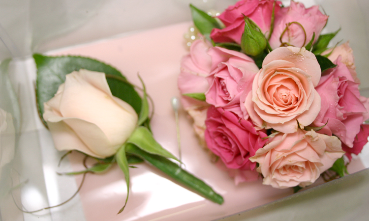 buttonhole and wrist-corsage