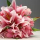 pink lily and frangipani bouquet