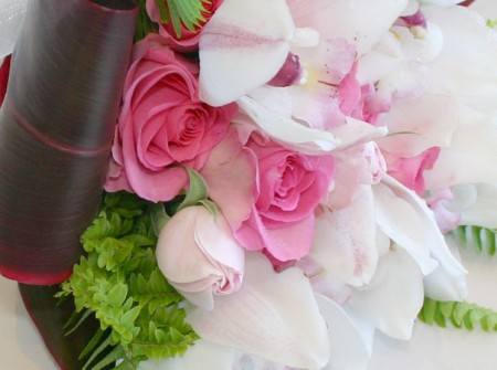 rose and cymbidium bouquet