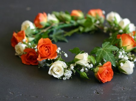 cute hair circlet with miniature roses