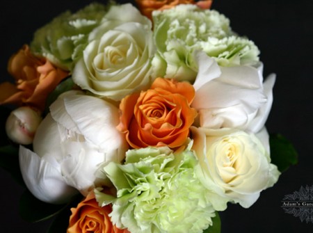 ivory and apricot wedding bouquet