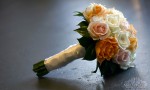 rose wedding posy apricot pink white