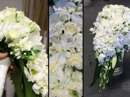 ivory white teardrop bouquet for bride