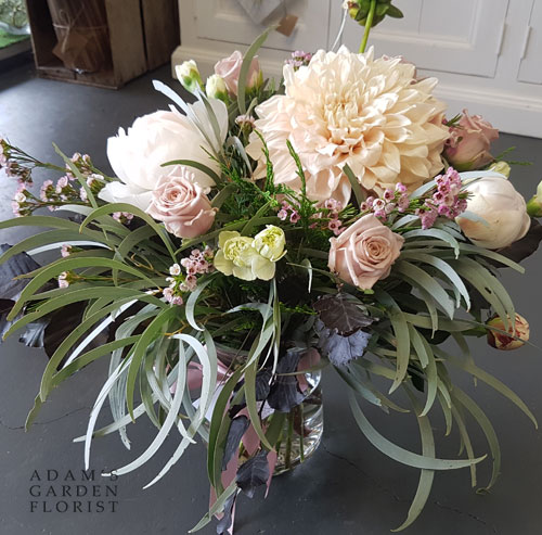 bouquet in a vase, soft and pretty. Gold Coast delivery