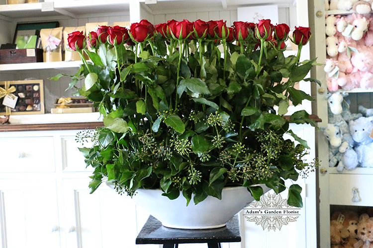 red rose arrangement