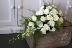 white rose teardrop bouquet