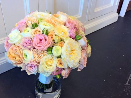 bridal posy pastel colours