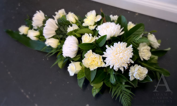 white funeral flower spray gold coast parkwood florist