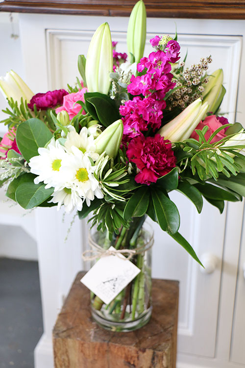 bouquet in a vase gold coast