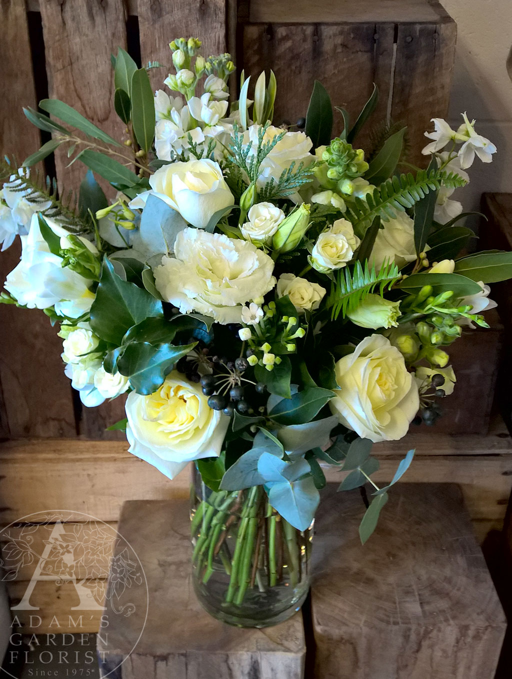 White and green informal posy wedding flowers gold coast