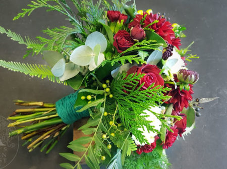 wedding bouquet red and green Gold Coast