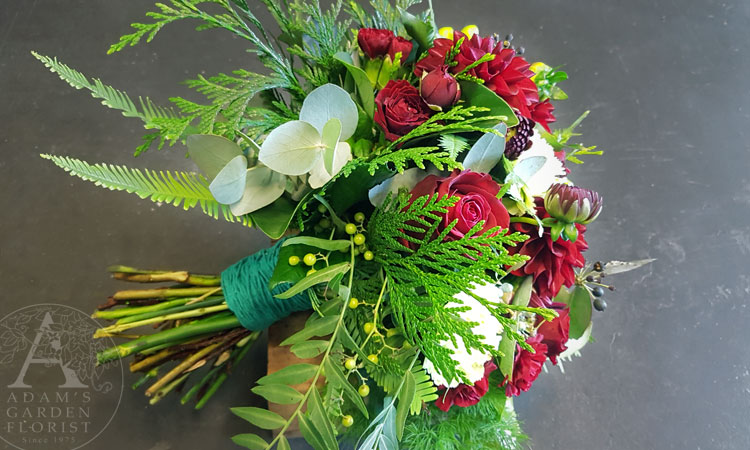 wedding bouquet red and green Gold Coast