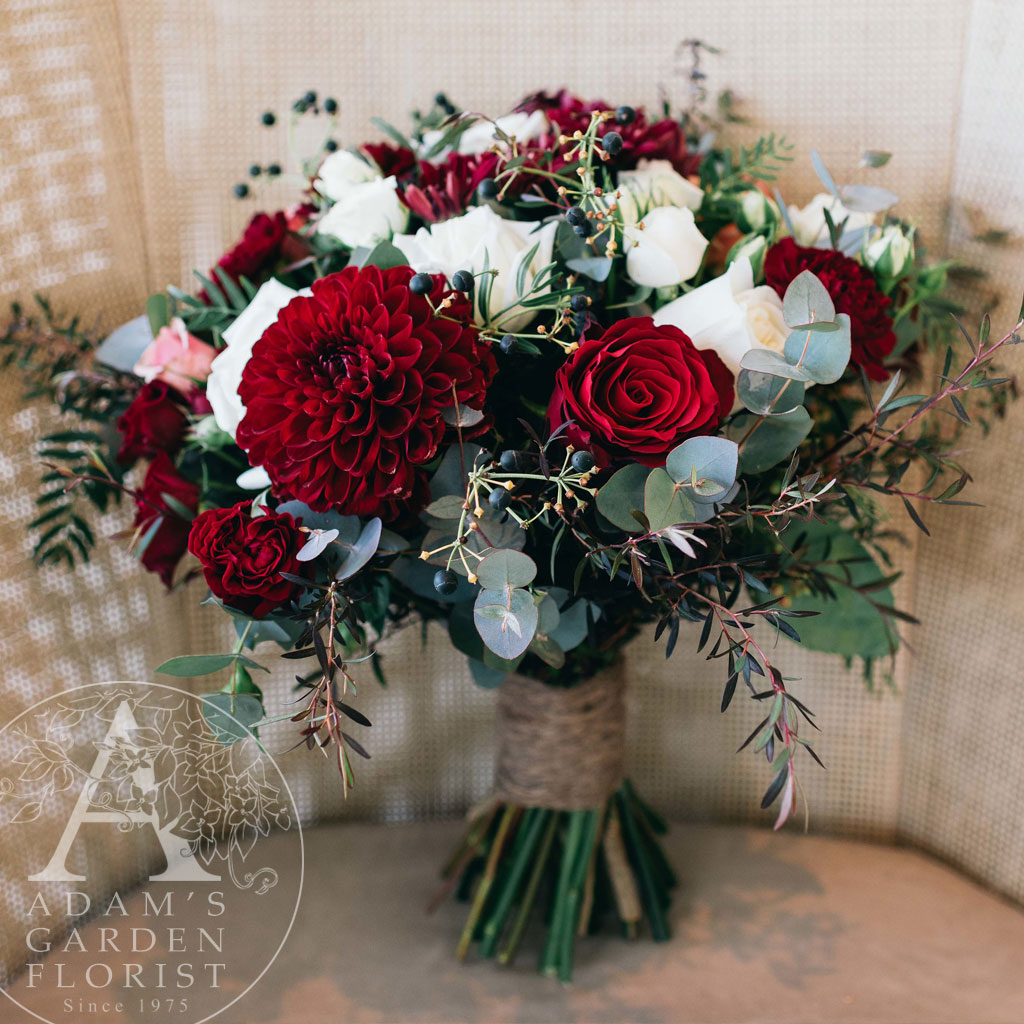 deep red and white bridal bouquet Gold Coast