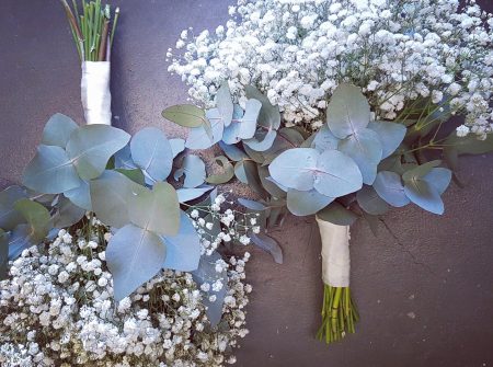 bridesmaids baby's breath posies Gold Coast wedding flowers